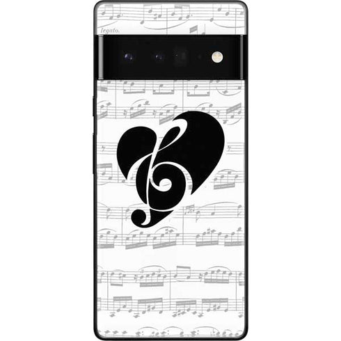 BW Musical Notes Google Pixel 6 Pro Skin